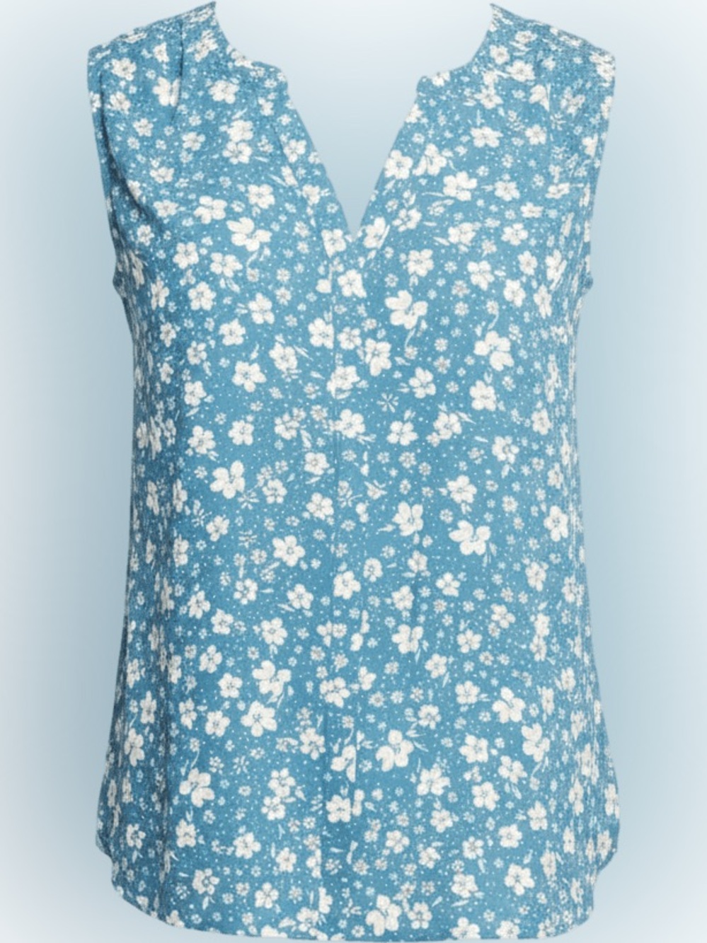 NYDJ Teal Floral Sleeveless V-Neck Camisole